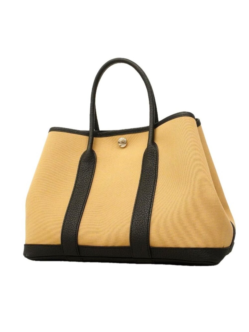 Hermes Tote Garden Party TPM Toile Officier Black Trench Silver